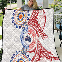 Tongan and Australian Culture Together Quilt Ngatu Art Tribal Aboriginal Tattoo Pattern - Polynesian Pride