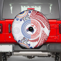 Tongan and Australian Culture Together Spare Tire Cover Ngatu Art Tribal Aboriginal Tattoo Pattern - Polynesian Pride