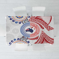 Tongan and Australian Culture Together Tablecloth Ngatu Art Tribal Aboriginal Tattoo Pattern - Polynesian Pride
