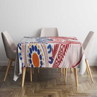 Tongan and Australian Culture Together Tablecloth Ngatu Art Tribal Aboriginal Tattoo Pattern - Polynesian Pride