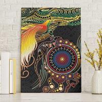 Papua New Guinea and Australia Together Canvas Wall Art Bird of Paradise and Kangaroo Melanesian Aboriginal Motifs - Polynesian Pride