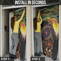 Papua New Guinea and Australia Together Door Cover Bird of Paradise and Kangaroo Melanesian Aboriginal Motifs - Polynesian Pride