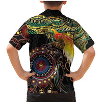 Papua New Guinea and Australia Together Family Matching Mermaid Dress and Hawaiian Shirt Bird of Paradise and Kangaroo Melanesian Aboriginal Motifs - Polynesian Pride