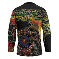 Papua New Guinea and Australia Together Hockey Jersey Bird of Paradise and Kangaroo Melanesian Aboriginal Motifs - Polynesian Pride