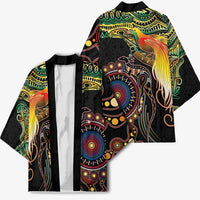 Papua New Guinea and Australia Together Kimono Bird of Paradise and Kangaroo Melanesian Aboriginal Motifs - Polynesian Pride