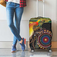 Papua New Guinea and Australia Together Luggage Cover Bird of Paradise and Kangaroo Melanesian Aboriginal Motifs - Polynesian Pride