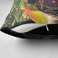 Papua New Guinea and Australia Together Pillow Cover Bird of Paradise and Kangaroo Melanesian Aboriginal Motifs - Polynesian Pride