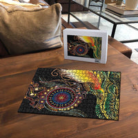 Papua New Guinea and Australia Together Puzzle Bird of Paradise and Kangaroo Melanesian Aboriginal Motifs - Polynesian Pride