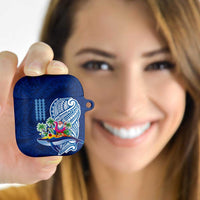 Hawaiian Mele Kalikimaka AirPods Case Funny Santa on Whale Island with Kakau Tattoos - Polynesian Pride