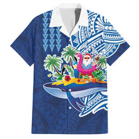 Hawaiian Mele Kalikimaka Hawaiian Shirt Funny Santa on Whale Island with Kakau Tattoos - Polynesian Pride