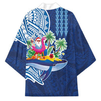 Hawaiian Mele Kalikimaka Kimono Funny Santa on Whale Island with Kakau Tattoos - Polynesian Pride