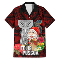 Guam Christmas Family Matching Mermaid Dress and Hawaiian Shirt Santa Gift Latte Stone and Sea Turle Mix Hibiscus Chamorro Red Style LT03