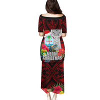 Guam Christmas Puletasi Santa Gift Latte Stone and Sea Turle Mix Hibiscus Chamorro Red Style LT03