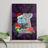 Guam Christmas Canvas Wall Art Santa Gift Latte Stone and Sea Turle Mix Hibiscus Chamorro Pink Style LT03