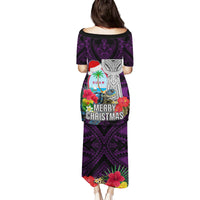 Guam Christmas Family Matching Puletasi Dress and Hawaiian Shirt Santa Gift Latte Stone and Sea Turle Mix Hibiscus Chamorro Pink Style LT03