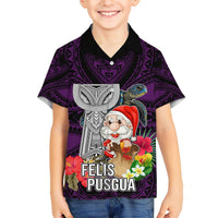 Guam Christmas Hawaiian Shirt Santa Gift Latte Stone and Sea Turle Mix Hibiscus Chamorro Pink Style LT03