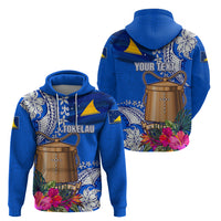 Tokelau Waitangi Hoodie Tropical Flower Tapa Pattern LT03 - Polynesian Pride