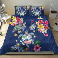 Hawaiian Turtles and Tropical Plants Bedding Set Blue Watercolor LT03 - Polynesian Pride