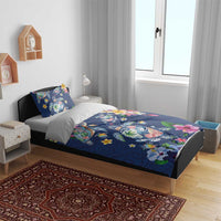 Hawaiian Turtles and Tropical Plants Bedding Set Blue Watercolor LT03 - Polynesian Pride