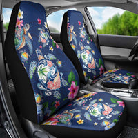 Hawaiian Turtles and Tropical Plants Car Seat Cover Blue Watercolor LT03 - Polynesian Pride