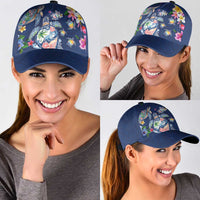 Hawaiian Turtles and Tropical Plants Classic Cap Blue Watercolor LT03 - Polynesian Pride