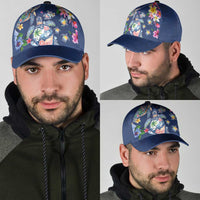Hawaiian Turtles and Tropical Plants Classic Cap Blue Watercolor LT03 - Polynesian Pride