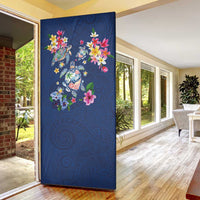 Hawaiian Turtles and Tropical Plants Door Cover Blue Watercolor LT03 - Polynesian Pride