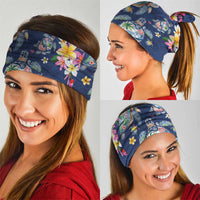 Hawaiian Turtles and Tropical Plants Neck Gaiter Blue Watercolor LT03 - Polynesian Pride
