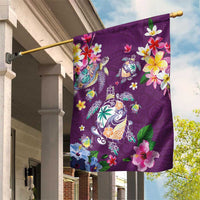 Hawaiian Turtles and Tropical Plants Garden Flag Purple Watercolor LT03 House Flag Purple - Polynesian Pride