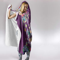 Hawaiian Turtles and Tropical Plants Hooded Blanket Purple Watercolor LT03 - Polynesian Pride