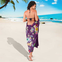 Hawaiian Turtles and Tropical Plants Sarong Purple Watercolor LT03 - Polynesian Pride