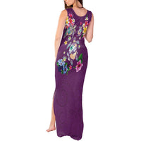 Hawaiian Turtles and Tropical Plants Tank Maxi Dress Purple Watercolor LT03 - Polynesian Pride