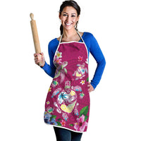 Hawaiian Turtles and Tropical Plants Apron Pink Watercolor LT03 - Polynesian Pride