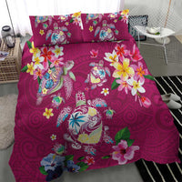 Hawaiian Turtles and Tropical Plants Bedding Set Pink Watercolor LT03 - Polynesian Pride
