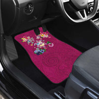 Hawaiian Turtles and Tropical Plants Car Mats Pink Watercolor LT03 - Polynesian Pride