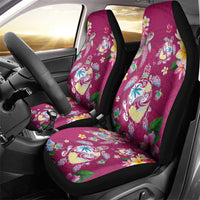 Hawaiian Turtles and Tropical Plants Car Seat Cover Pink Watercolor LT03 - Polynesian Pride
