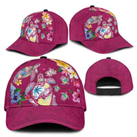 Hawaiian Turtles and Tropical Plants Classic Cap Pink Watercolor LT03 - Polynesian Pride