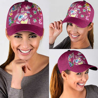 Hawaiian Turtles and Tropical Plants Classic Cap Pink Watercolor LT03 - Polynesian Pride
