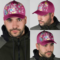 Hawaiian Turtles and Tropical Plants Classic Cap Pink Watercolor LT03 - Polynesian Pride