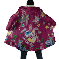 Hawaiian Turtles and Tropical Plants Cloak Pink Watercolor LT03 - Polynesian Pride