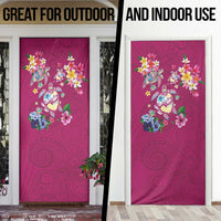Hawaiian Turtles and Tropical Plants Door Cover Pink Watercolor LT03 - Polynesian Pride