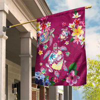 Hawaiian Turtles and Tropical Plants Garden Flag Pink Watercolor LT03 House Flag Pink - Polynesian Pride