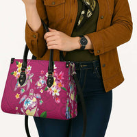 Hawaiian Turtles and Tropical Plants Leather Bag Pink Watercolor LT03 - Polynesian Pride