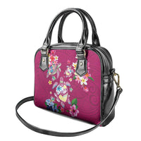 Hawaiian Turtles and Tropical Plants Shoulder Handbag Pink Watercolor LT03 - Polynesian Pride