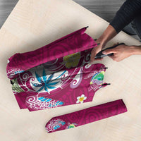 Hawaiian Turtles and Tropical Plants Umbrella Pink Watercolor LT03 - Polynesian Pride