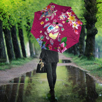Hawaiian Turtles and Tropical Plants Umbrella Pink Watercolor LT03 - Polynesian Pride