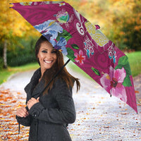 Hawaiian Turtles and Tropical Plants Umbrella Pink Watercolor LT03 - Polynesian Pride
