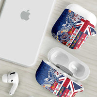 Hawaiian Manta Ray and Turtle Tribal Tattoo AirPods Case With Hawaii Flag and Flowers