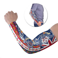 Hawaiian Manta Ray and Turtle Tribal Tattoo Arm Sleeves With Hawaii Flag and Flowers LT03 Set of 2 Multicolor - Polynesian Pride
