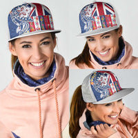 Hawaiian Manta Ray Mesh Trucker Cap with Hawaii Flag and Flowers LT03 - Polynesian Pride